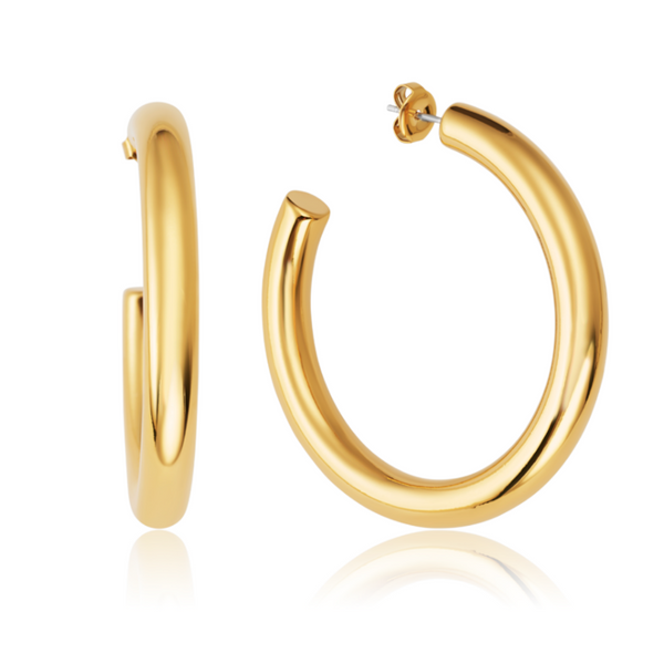 Classy sleek gold hoops for women
