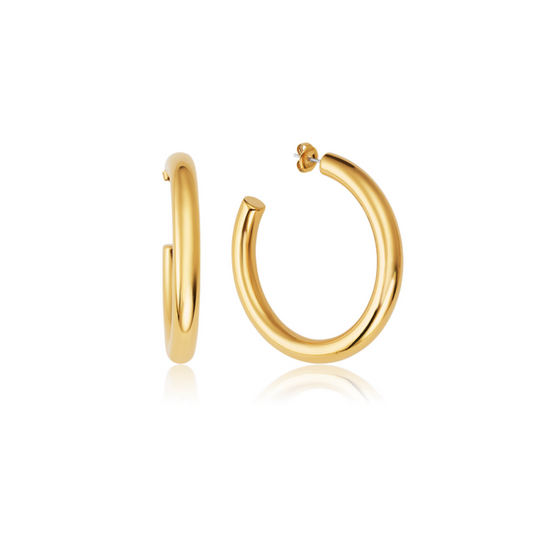 Sleek gold hoops classy