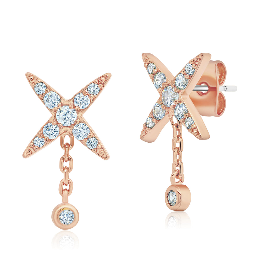 Rose gold diamond earrings for women Pavè Earring 