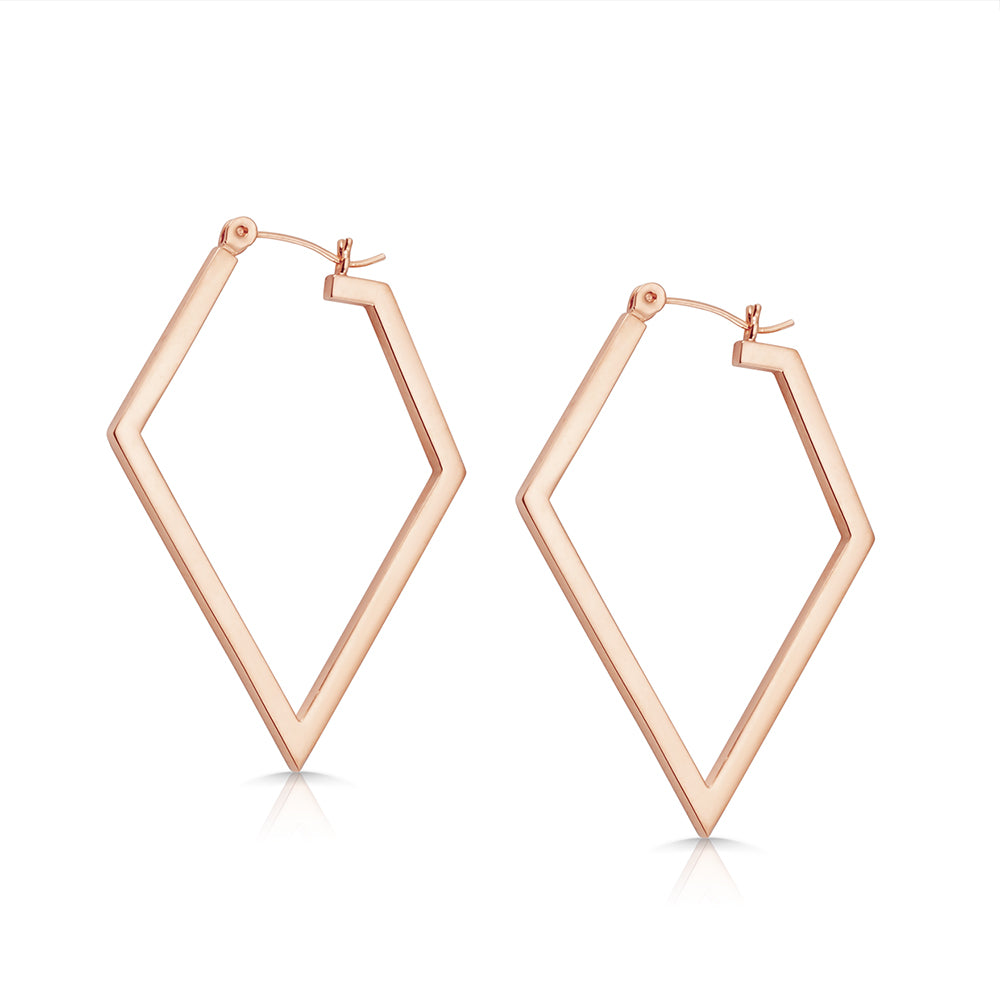 cute rose gold hoops geometric hoop earrings