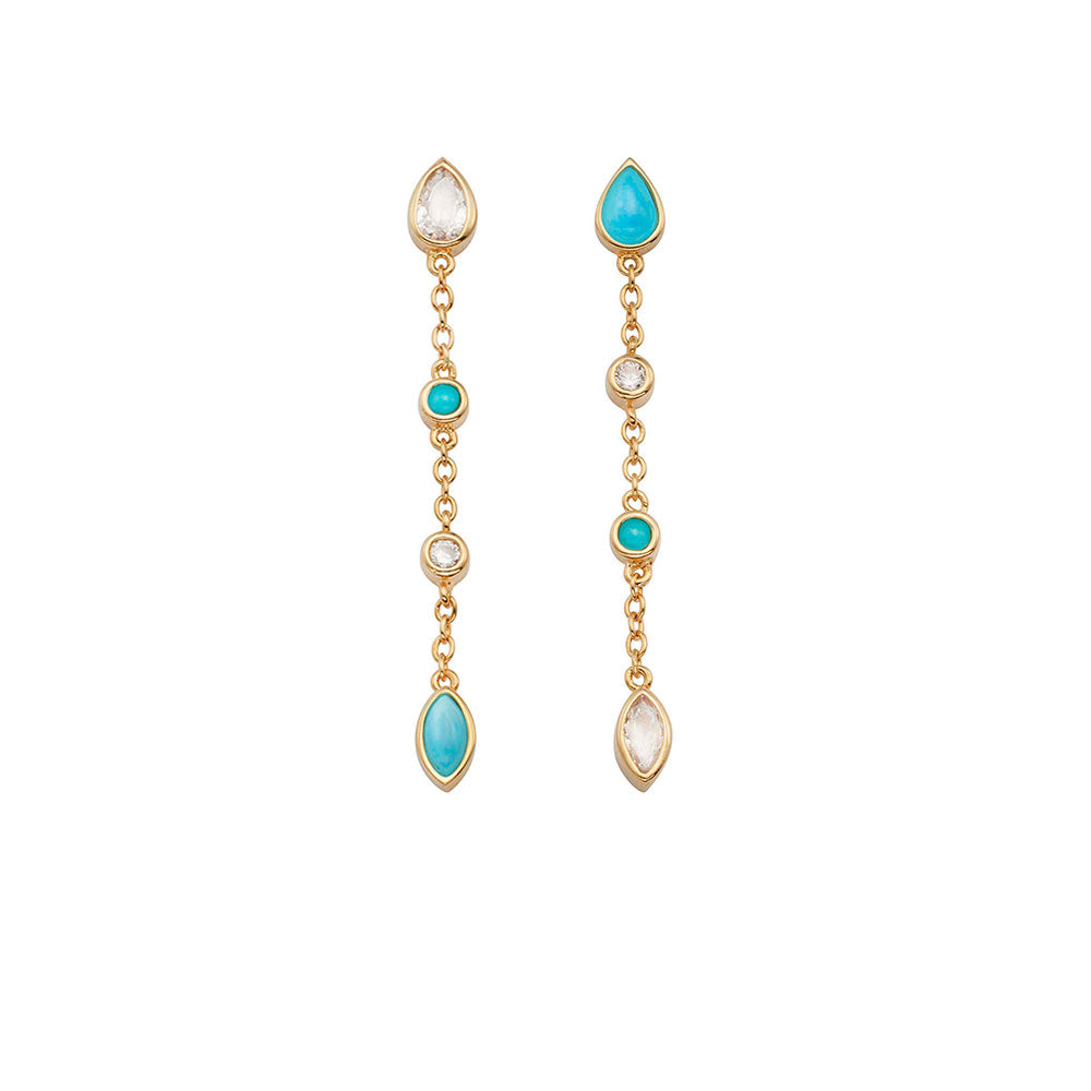 Turquoise Eclipse Drop Earrings