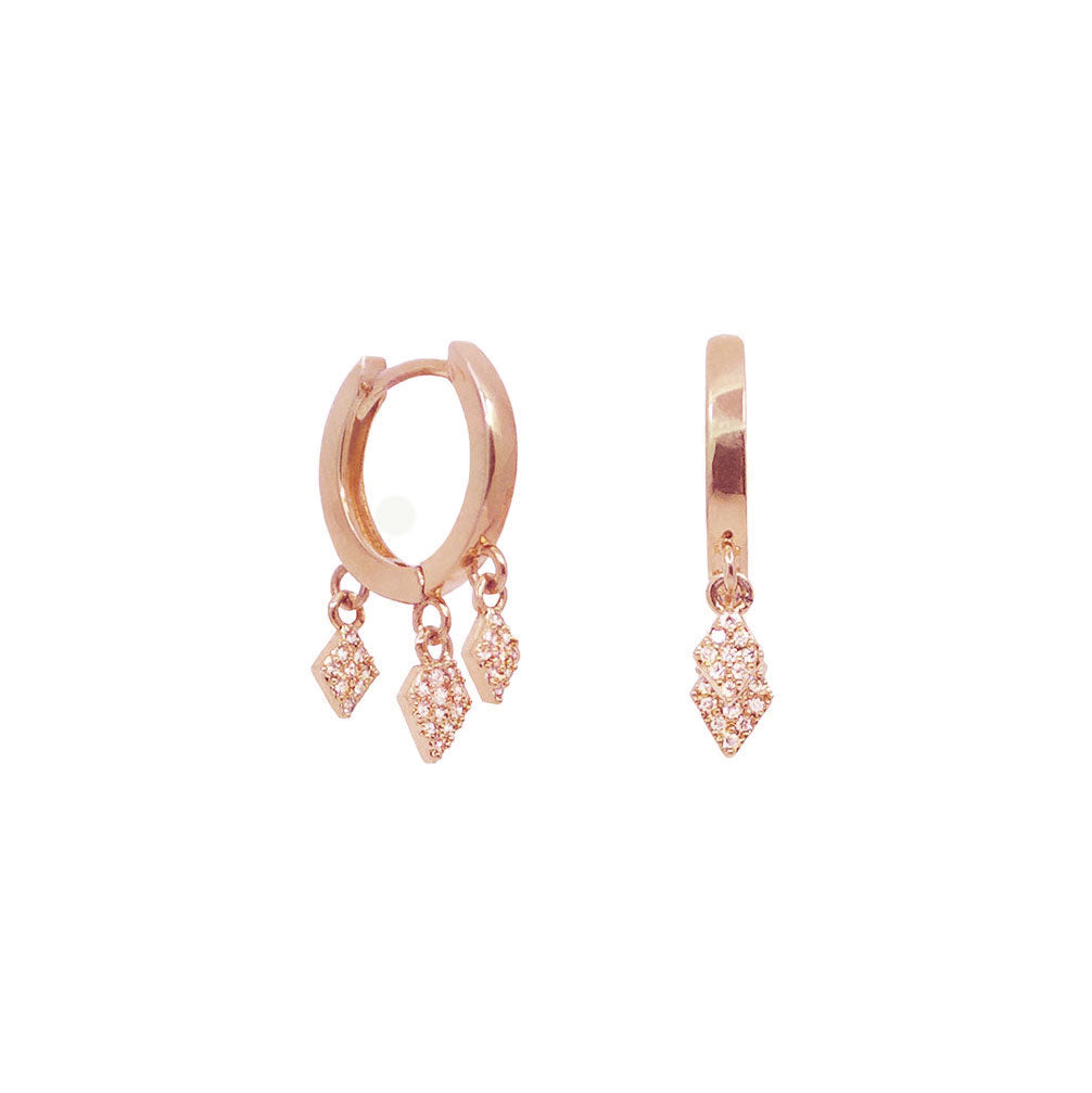 Rose gold huggie earrings Pave Stardance | Ambyr Childers Jewelry