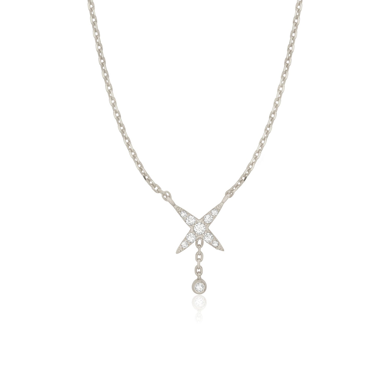 White gold diamond necklace for women